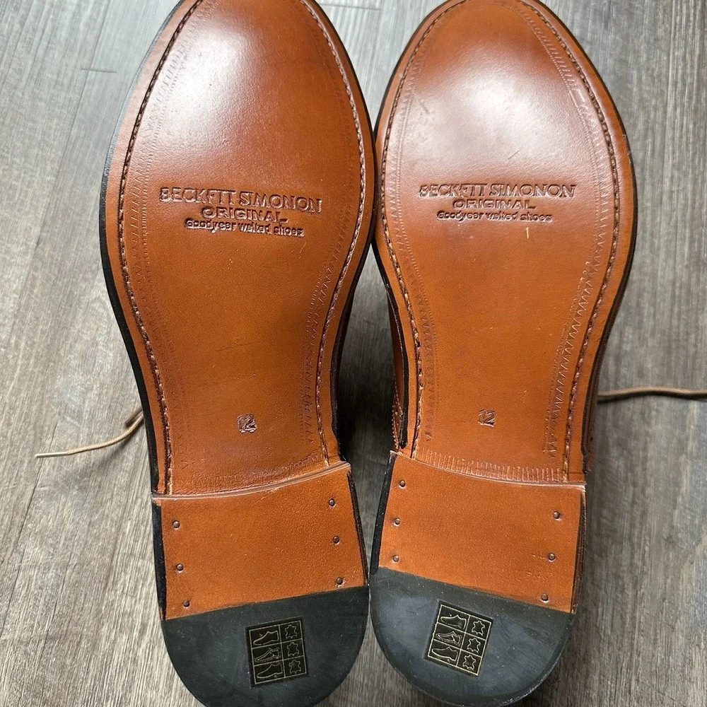 Beckett Simonon NEW Durant Oxford Orange Leather - Men's Size 12‎ Luxury Leather